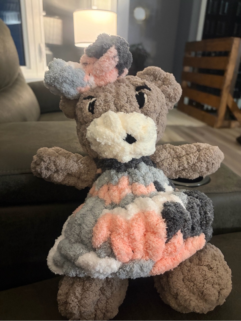 Chunky knit teddy bear
